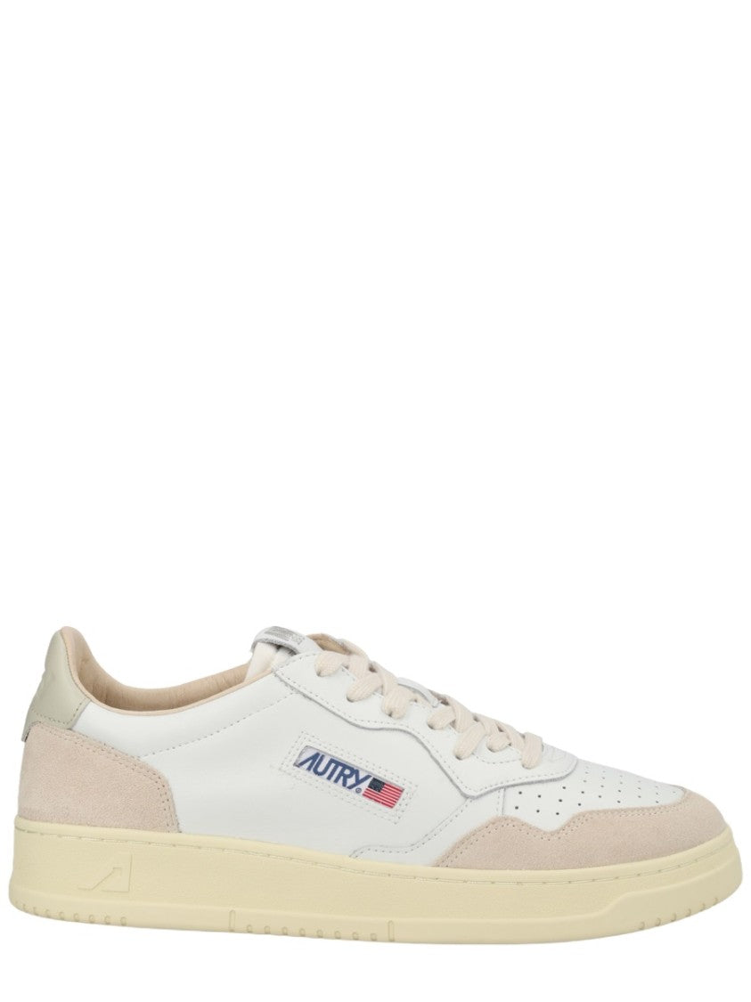Autry Neutrals Medalist Low Suede Overlays Sneakers