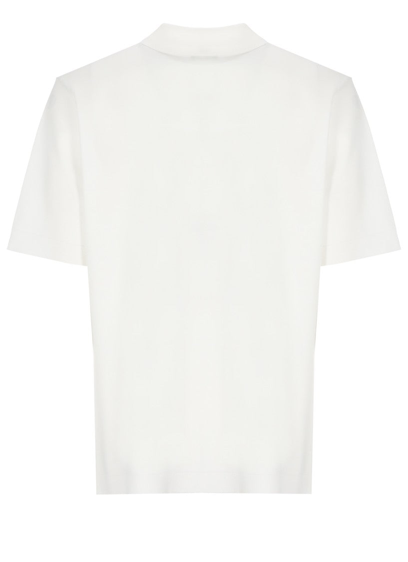 Herno White Crewneck Cotton Polo Shirt