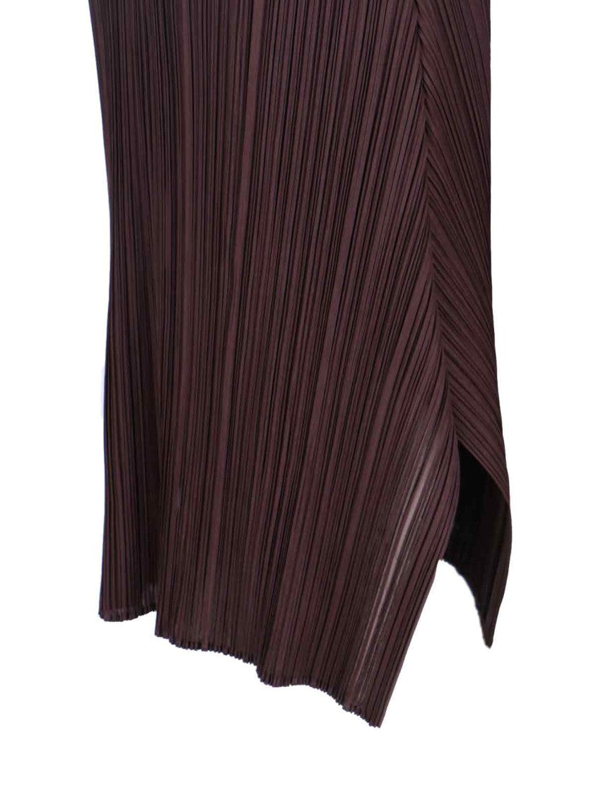 Pleats Please Plissé Midi Dress – Brown