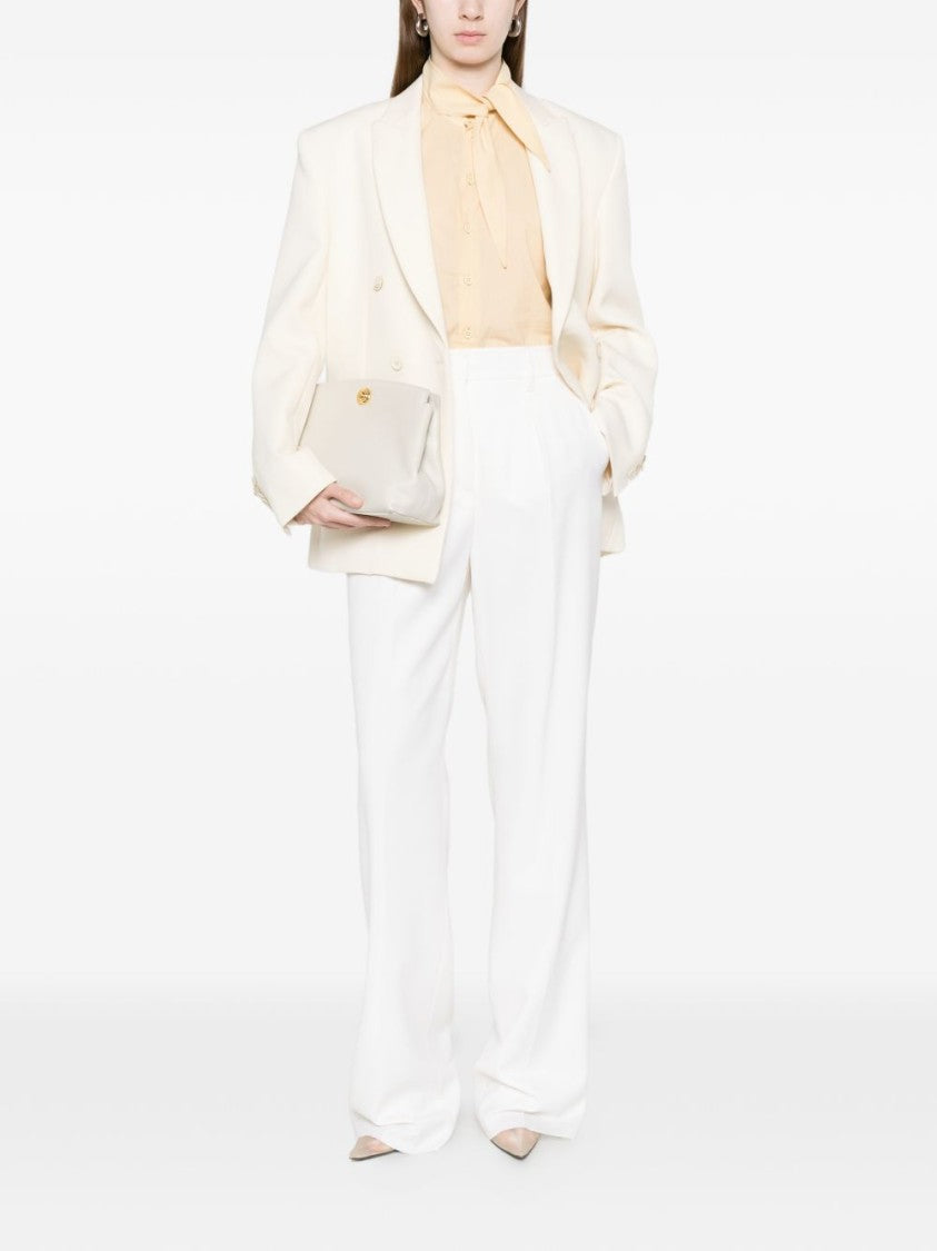 Max Mara Straight Cut Pure Wool Gabardine Trousers