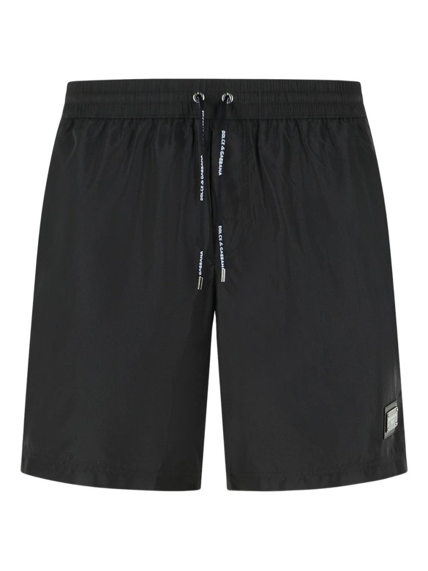 Dolce & Gabbana Black Men's Shorts With Adjustable Drawstring