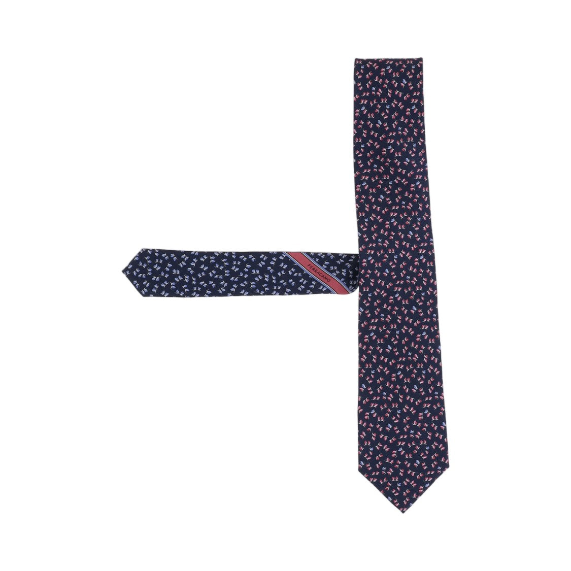 Salvatore Ferragamo Blue Patterned Silk Tie