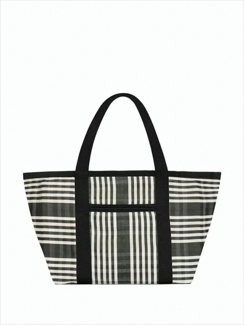 Isabel Marant Checkered Nylon Tote Bag With Contrasting Logo Detail