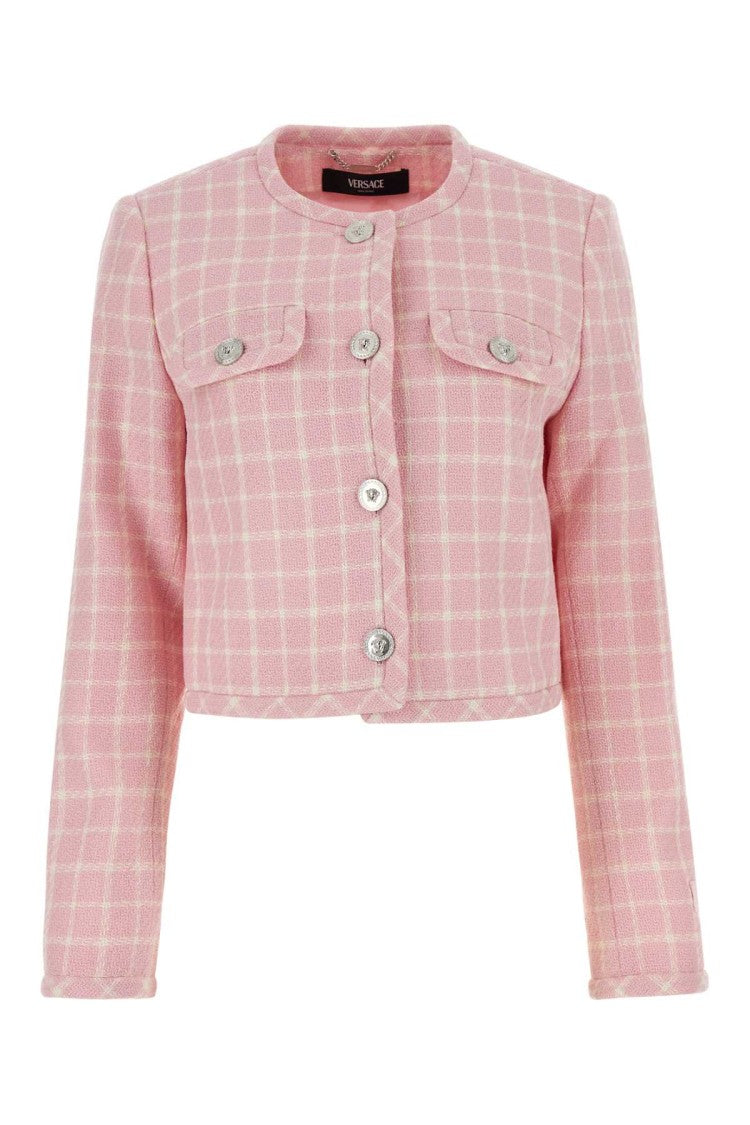 Versace Embroidered Tweed Blazer