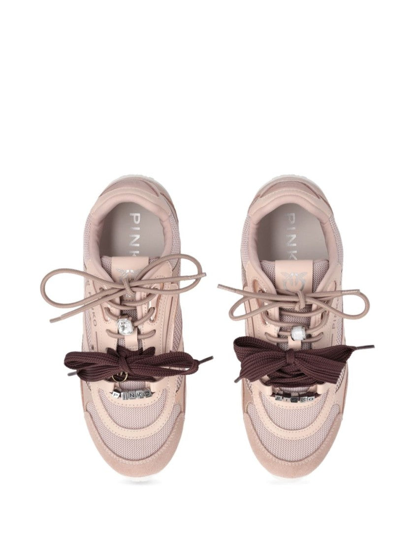 Pinko Low-Top Pink Sneakers With Metallic Accents