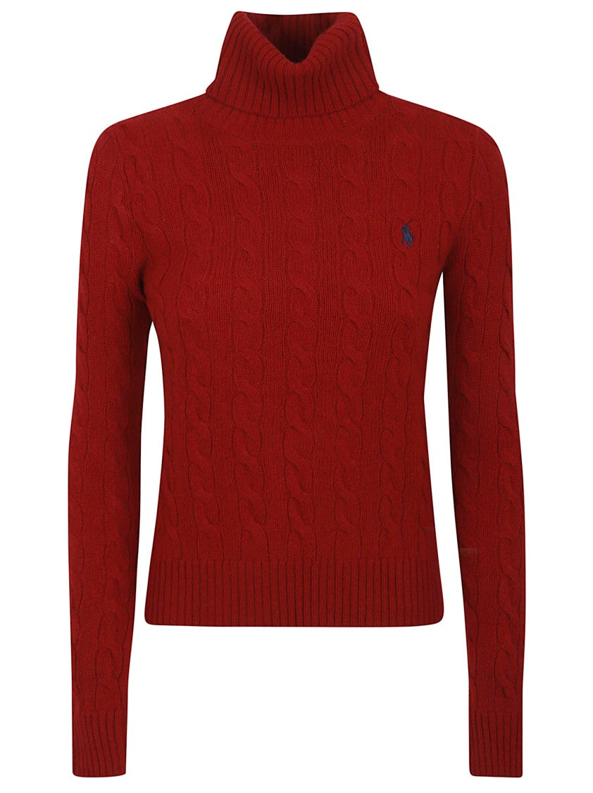 Polo Ralph Lauren Textured Cable Knit Top With High Neck
