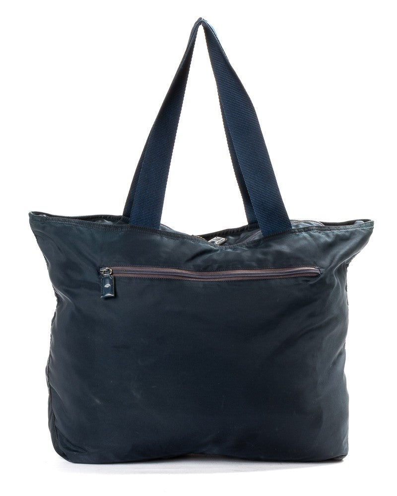 Prada Shopper Large Nylon Tote Bag - Blue