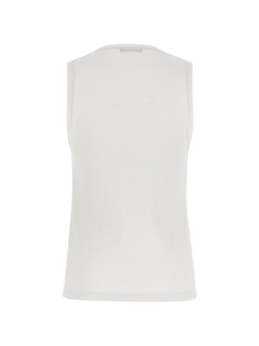 Balmain White Minimalist Short Sleeve Cotton Top