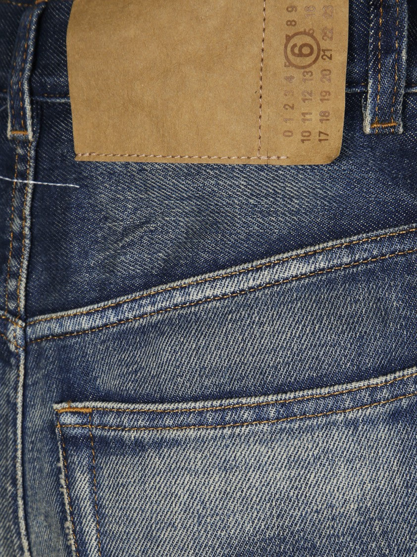 Mm6 By Maison Margiela High-Waisted Straight-Leg Jeans With Classic Five-Pocket Design
