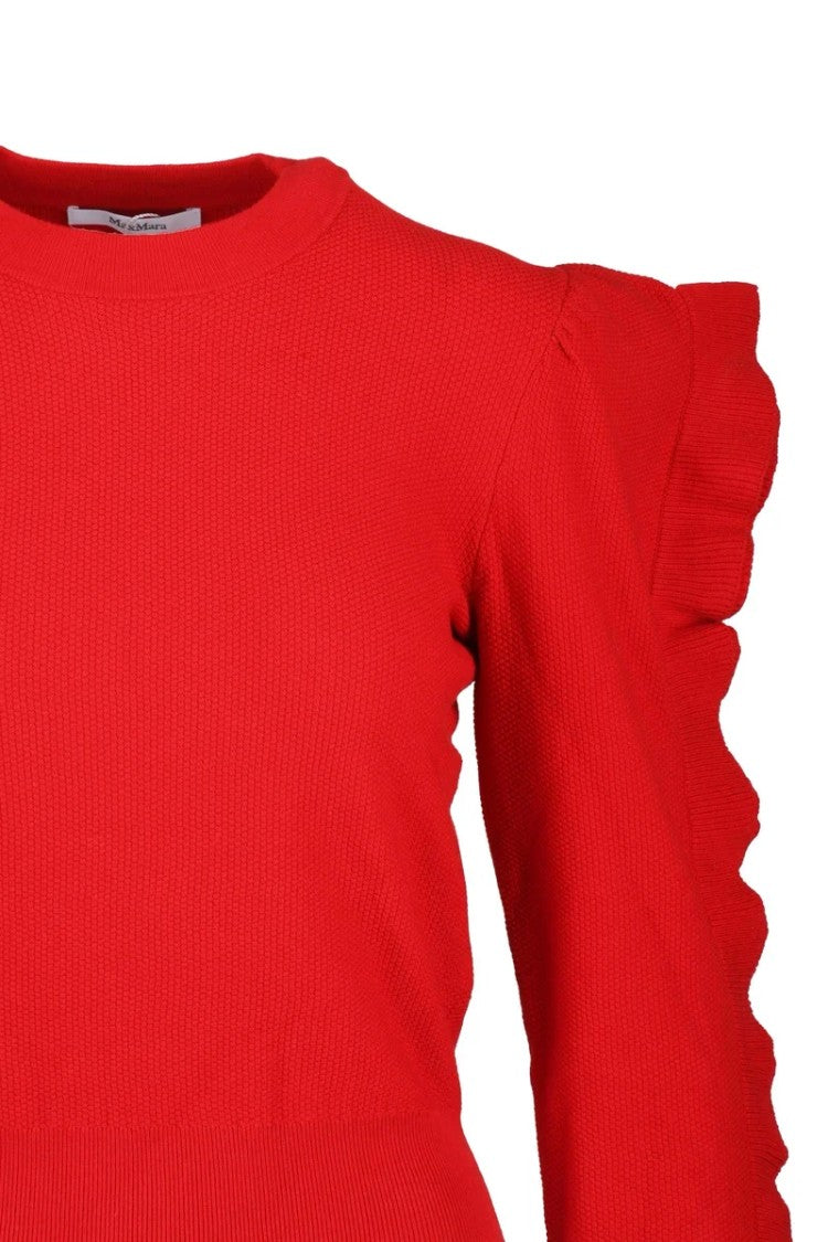 Max Mara Genero Sweater With Flounce - Red