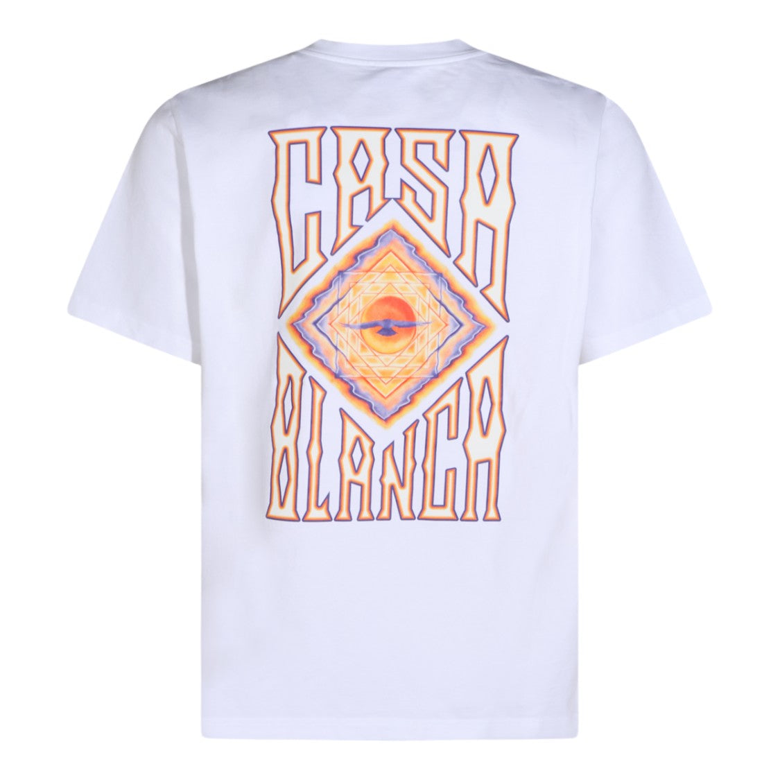 Casablanca White Geometric Graphic Short-Sleeve T-Shirt