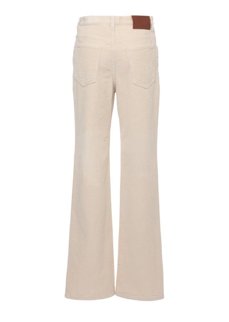 Marni Ivory Ribbed Velvet Trousers With Flared Hem