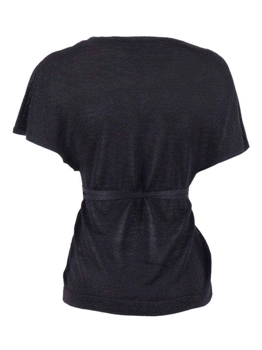 P.A.R.O.S.H. Short Sleeve Deep V Neck Top