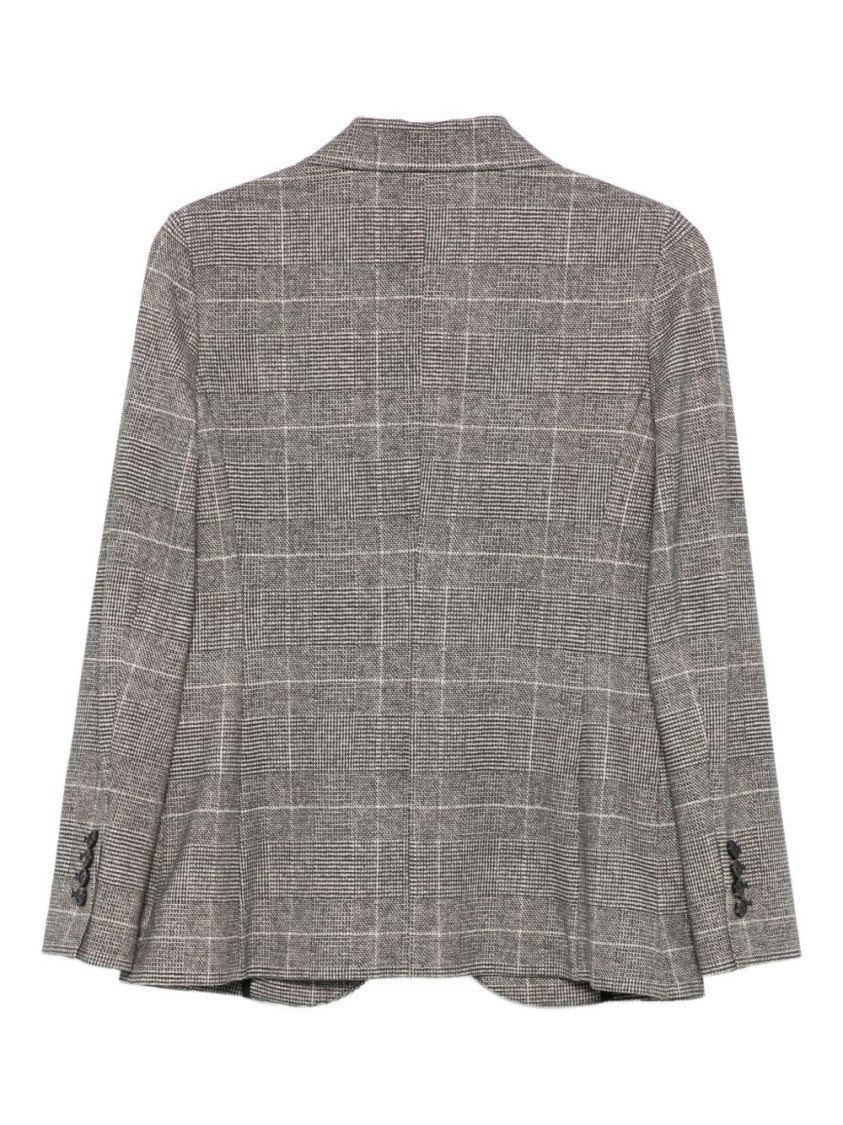 Circolo 1901 Checkered Tailored Jacket With Notched Lapels