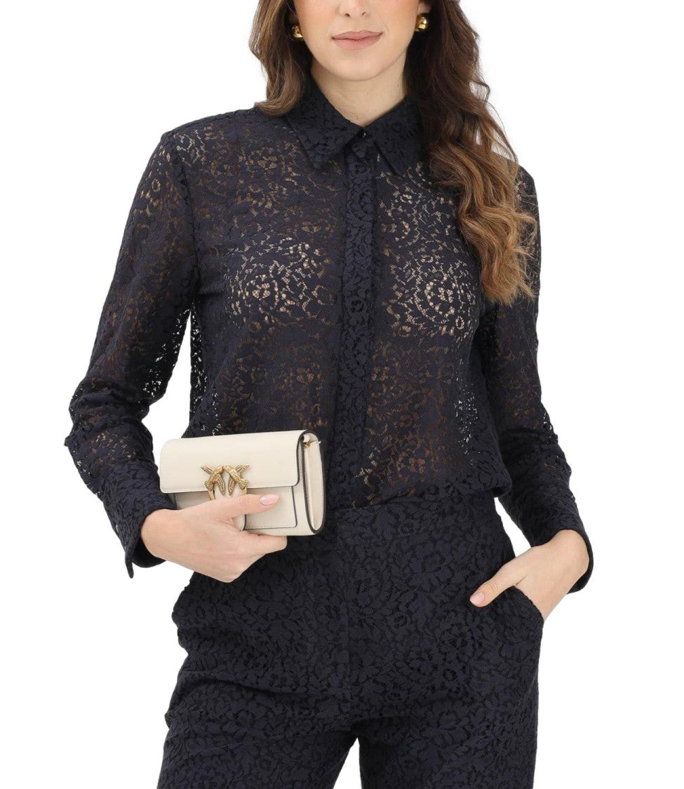 Max Mara Blue Cotton Blend Button Shirt