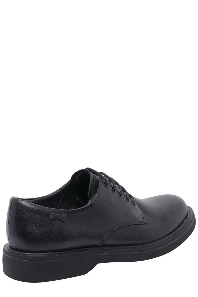 Camper Refined Black Leather Loafers With Elevated Eva Sole