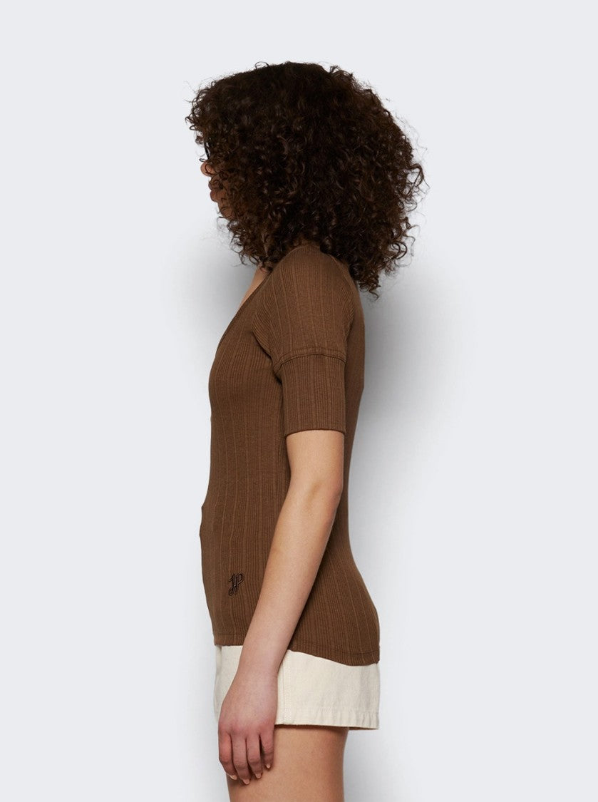Patou Zipped T-Shirt Mocha