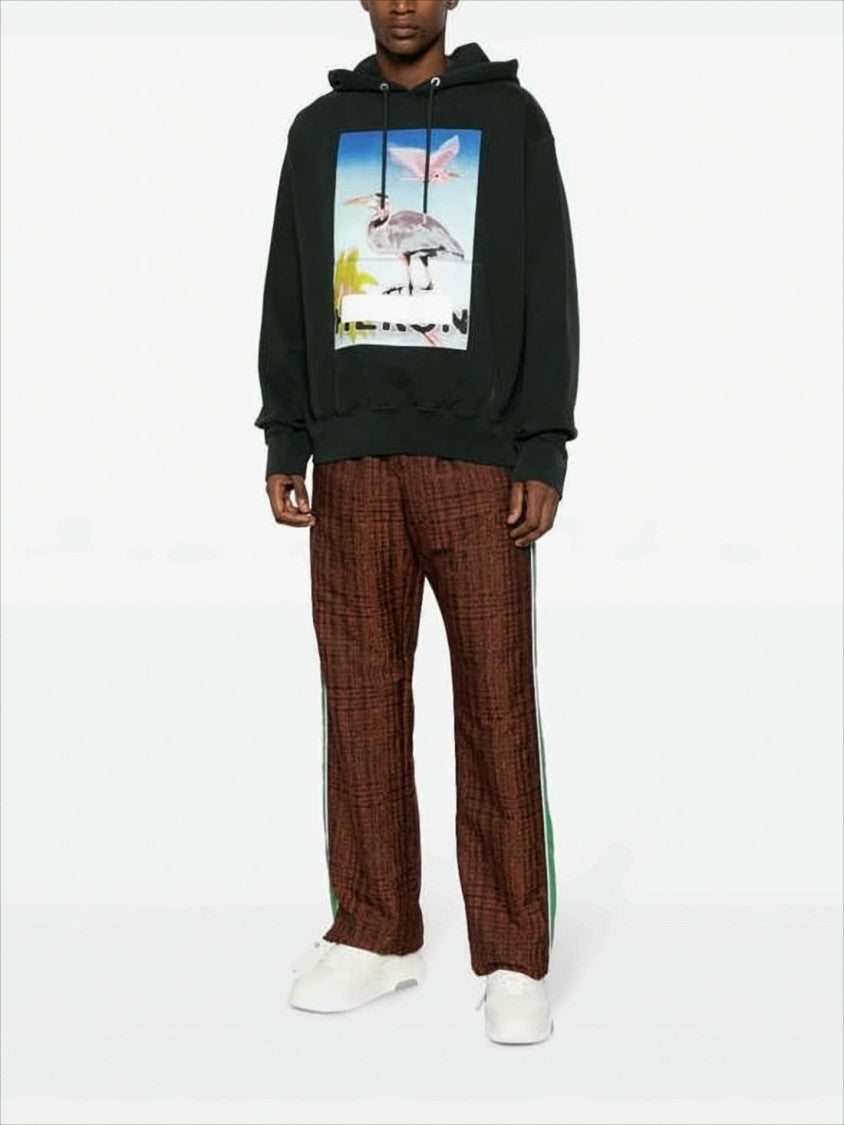 Heron Preston Relaxed Fit Graphic Print Hoodie With Drawstring Hood