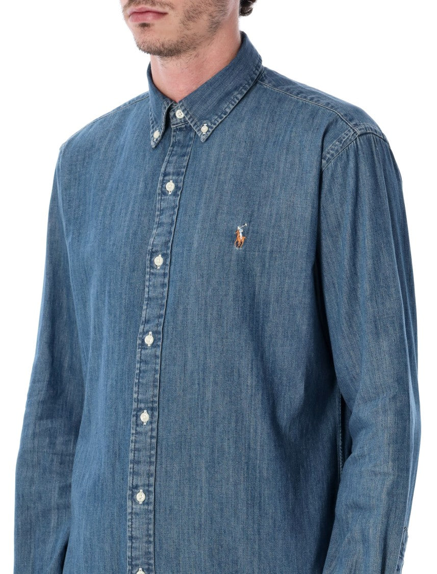 Polo Ralph Lauren Blue Custom-Fit Denim Shirt