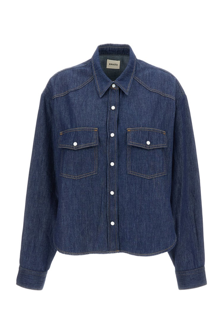 Khaite Structured Blue Jacket With Clean Lines