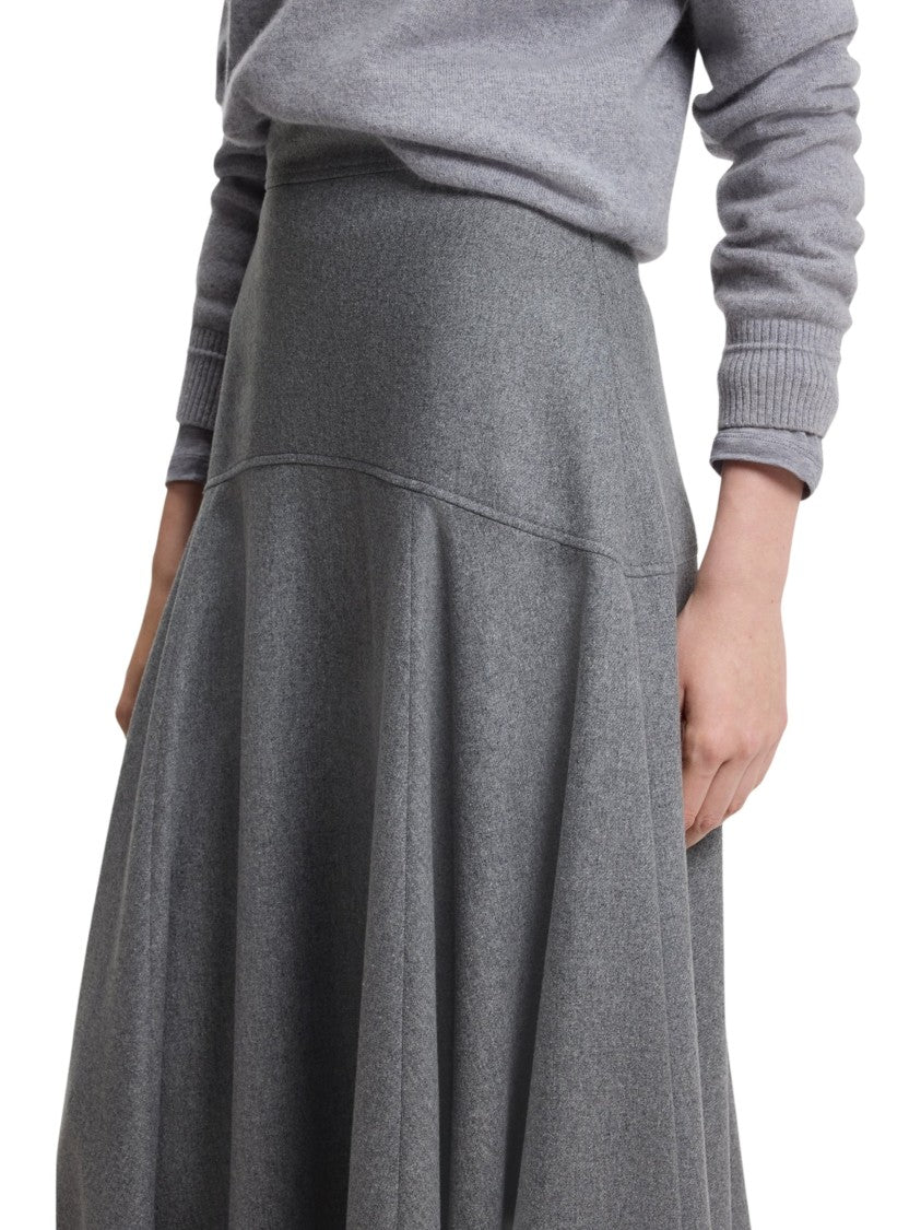Boss Flared A-Line Skirt In Heathered Melange Flannel