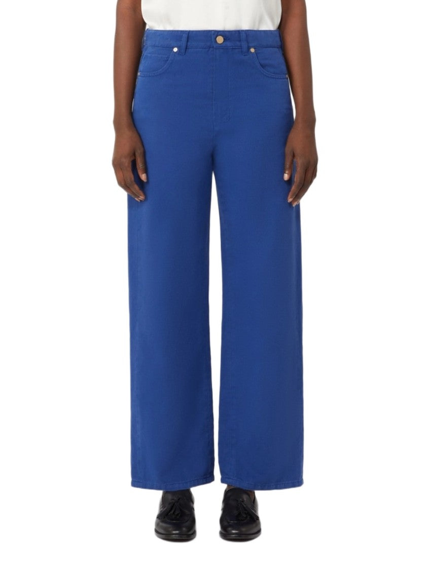 Max Mara Cotton Lino Drill Straight Trousers