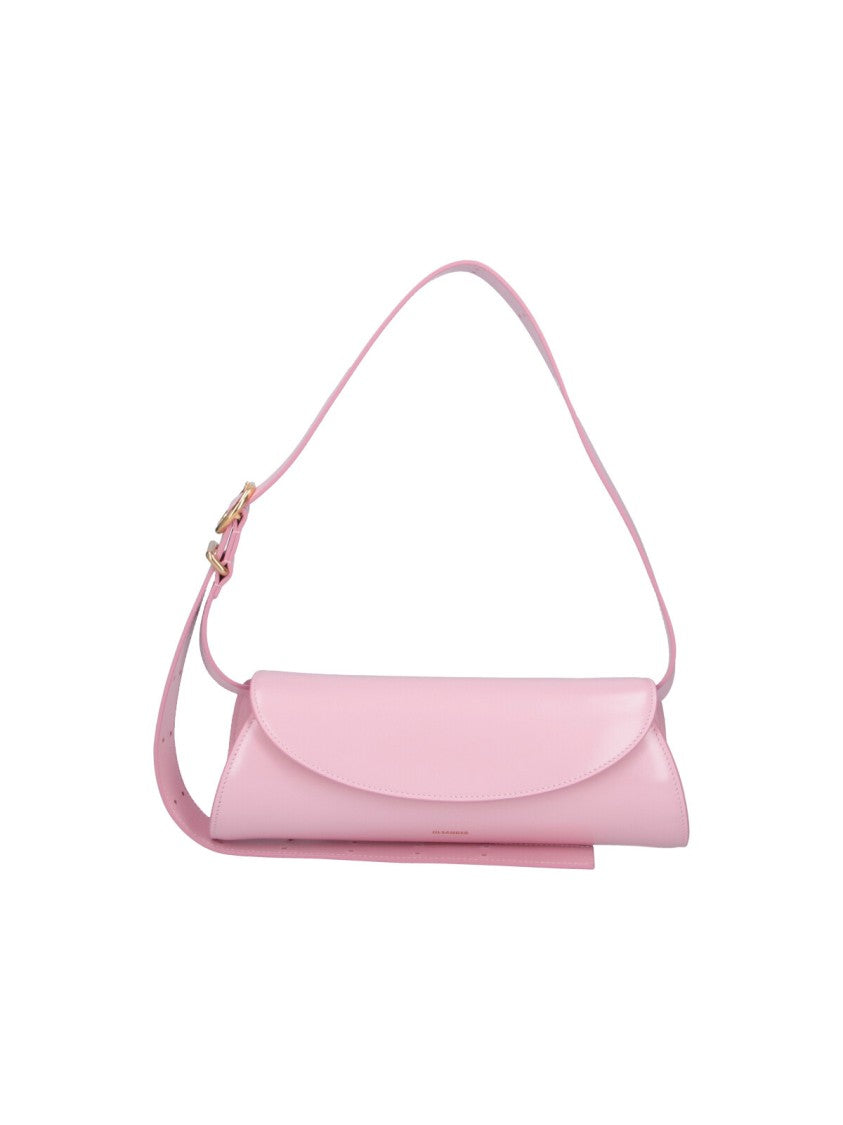 Jil Sander Pink Cannolo Cylindrical Leather Shoulder Bag