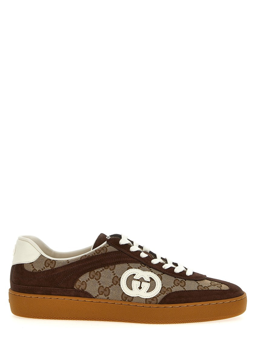 Gucci Low-Top Suede And Gg Fabric Sneakers