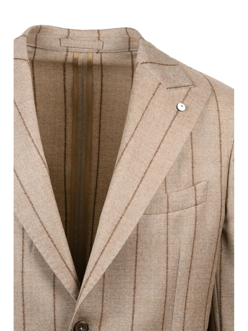 L.B.M. 1911 Rounded Mid-Season Jacket In Soft Brown Virgin Wool Blend