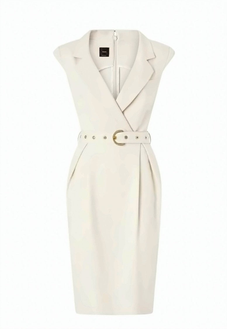 Pinko Amadine V Neck Belted Midi Dress