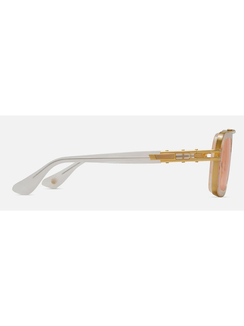 Dita Bold Geometric Acetate And Metal Sunglasses With Warm Tinted Lenses