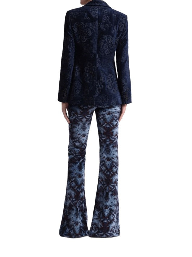 Etro Single-Breasted Velvet Jacket With Jacquard Floral Pattern