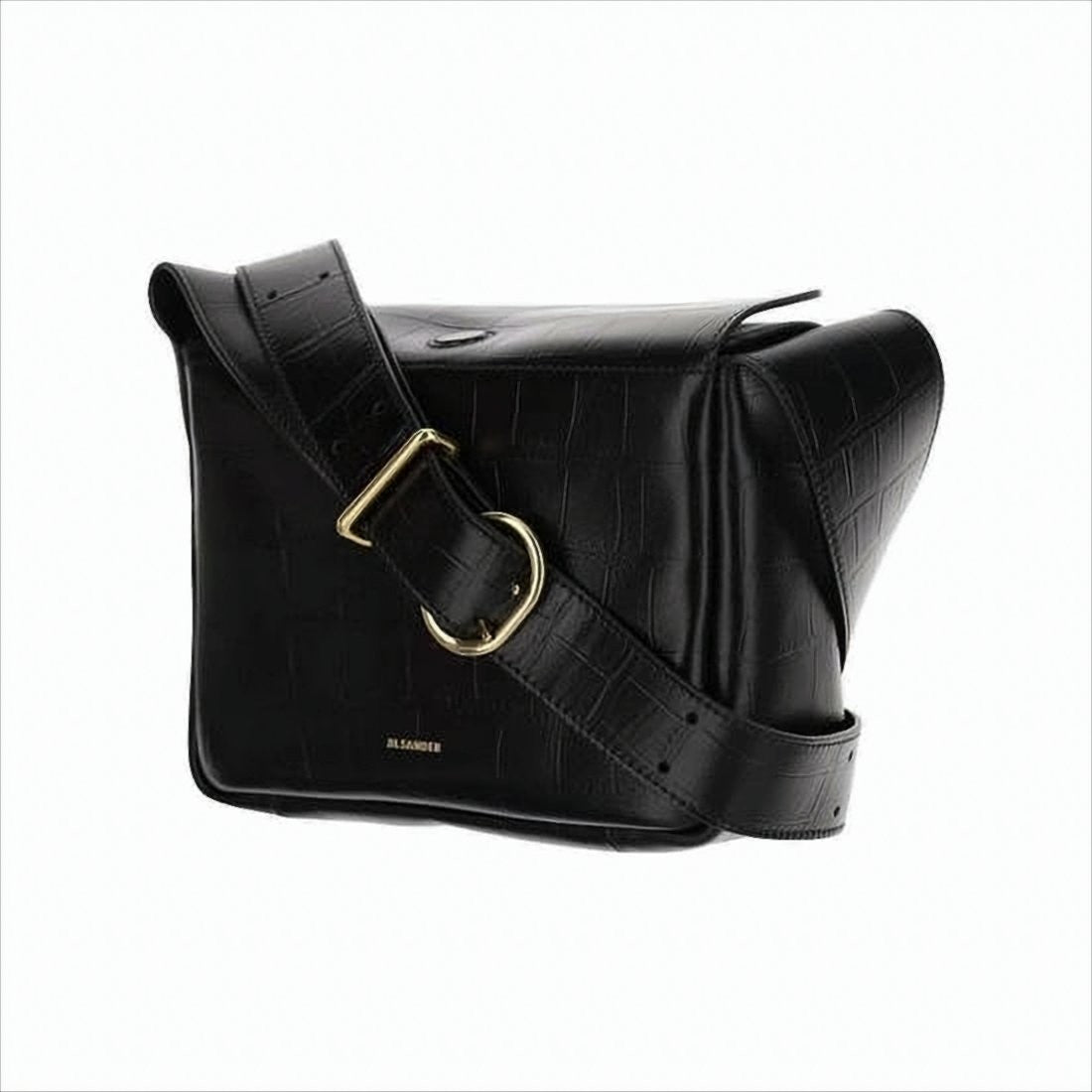Jil Sander Structured Shoulder Bag With Embossed Crocodile Pattern