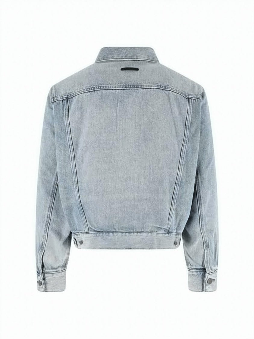 Fear Of God Cropped Denim Jacket With Light Wash And Tailored Seams