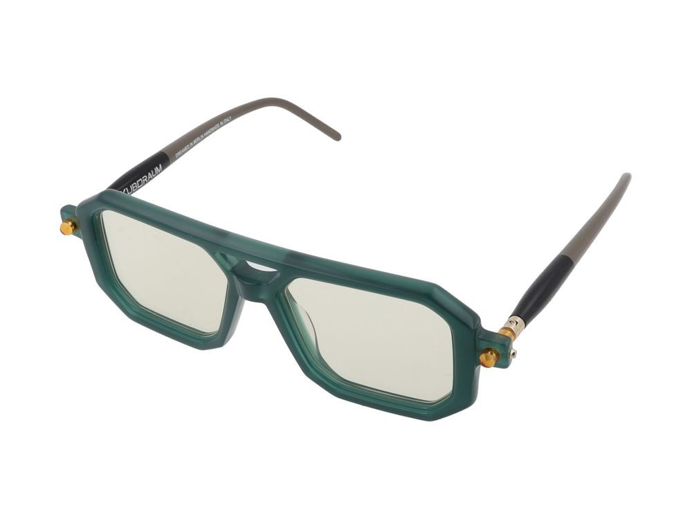 Kuboraum Gold Accent Geometric Acetate Titanium Sunglasses