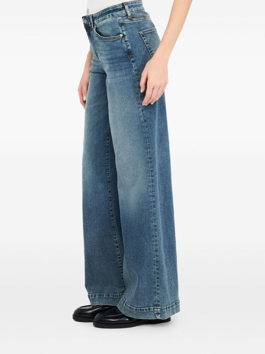 Liu Jo Wide-Leg Blue Jeans With High Waist