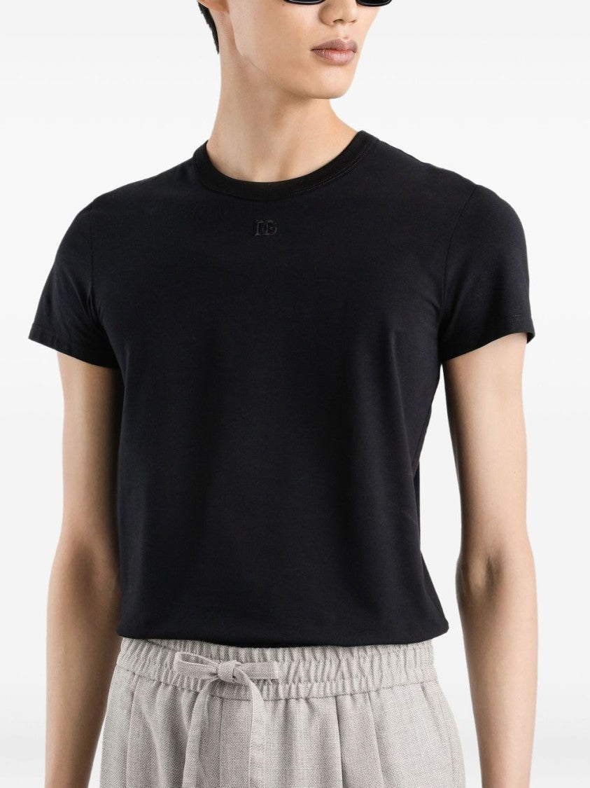 Dolce & Gabbana Minimalist Black Crew Neck T-Shirt