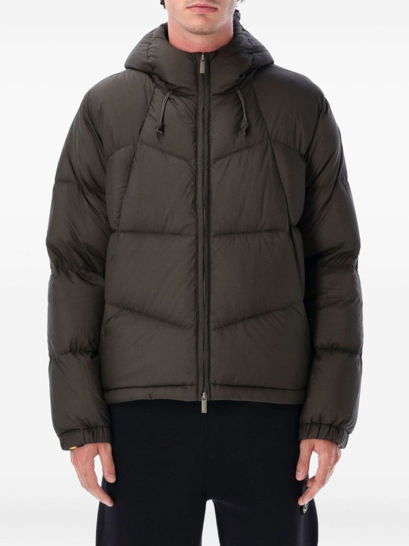 K-Way Padded Black Jacket With Quilted Design