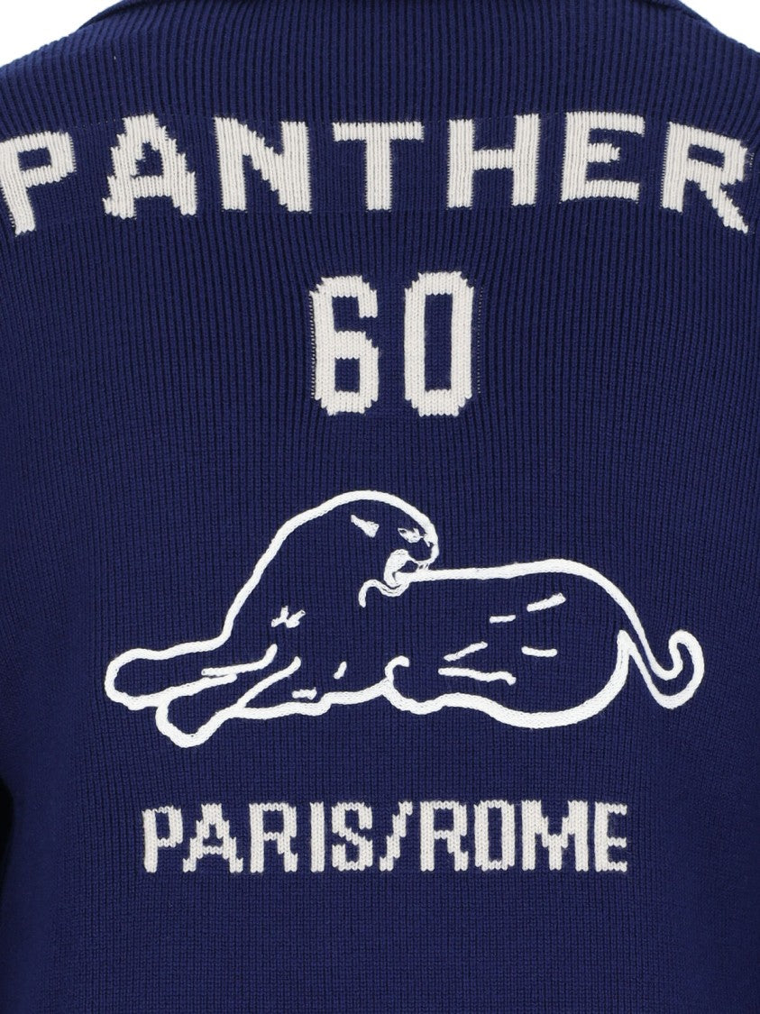 Valentino "Chez Valentino" Wool Cardigan – Navy