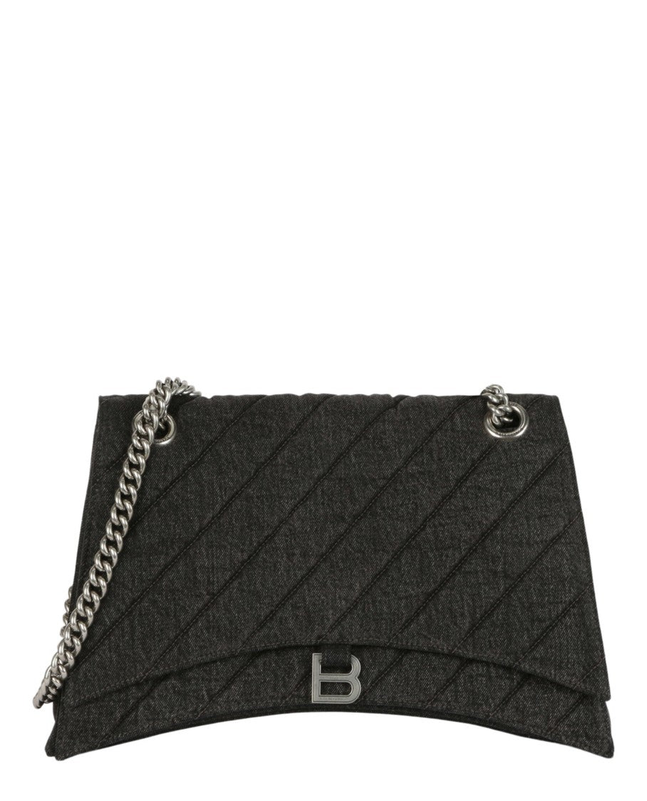 Balenciaga Crush Medium Denim Shoulder Bag