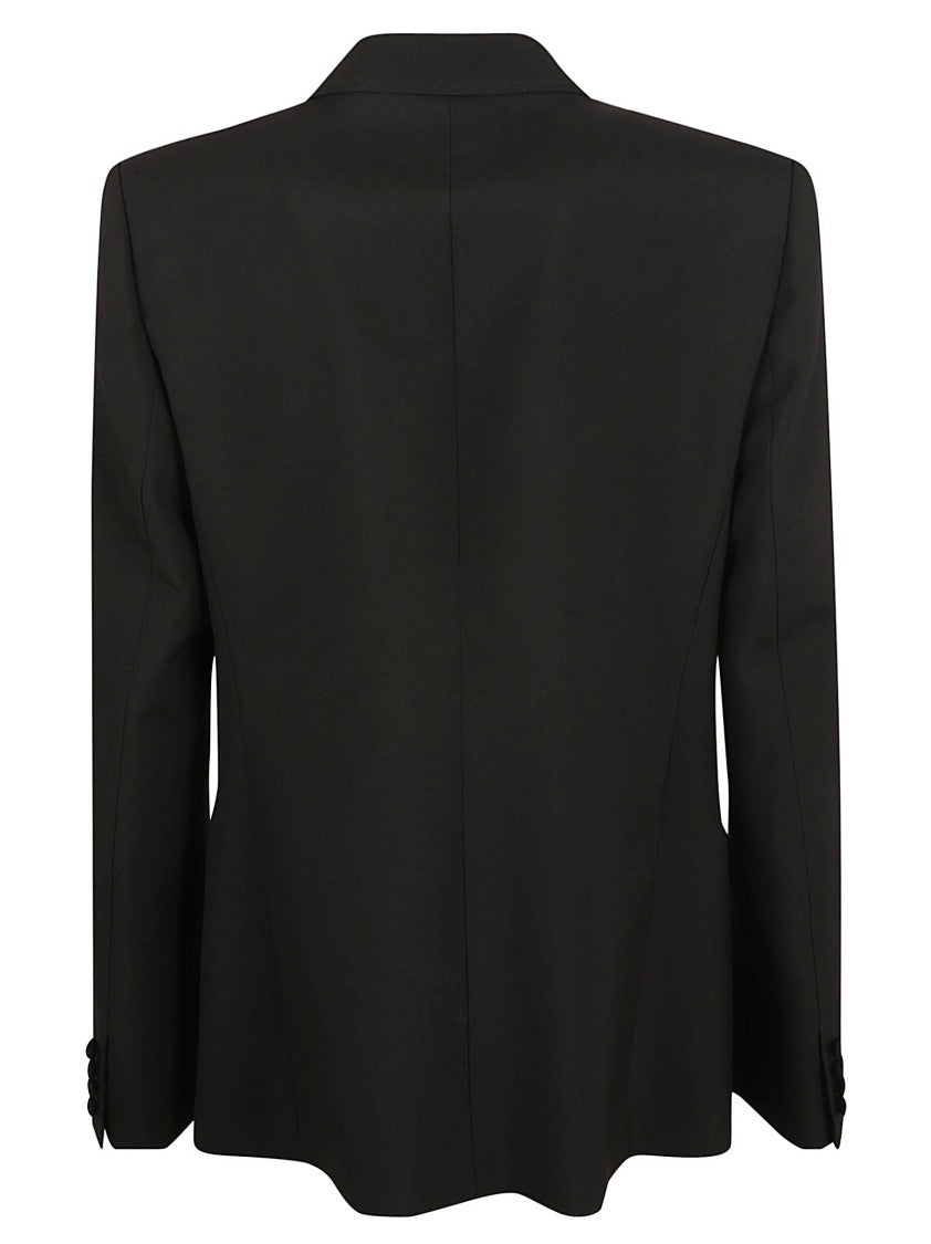 Valentino Tailored Black Wool Jacket With Notched Lapels