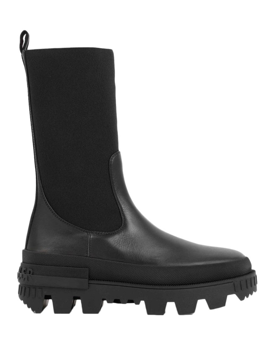 Moncler Leather Logo Boots