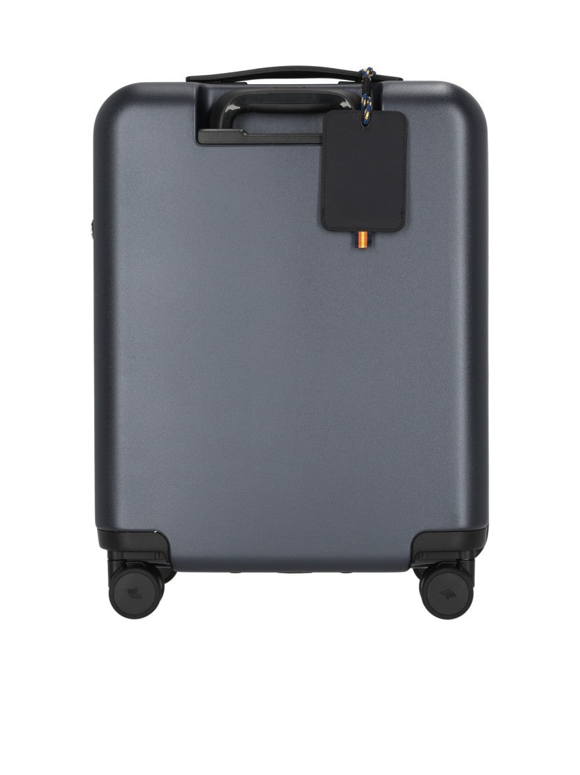 K-Way Compact Hard-Shell Trolley Case With Geometric Embossed Pattern