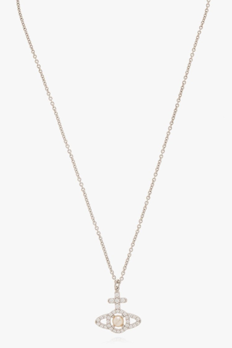 Vivienne Westwood Intricately Designed Gold Pendant Necklace With Crystal Detail