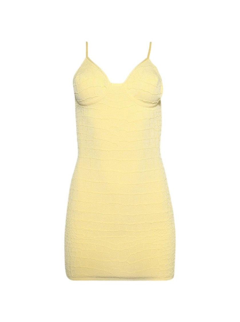 Jacquemus Crocodile Embossed Fitted Mini Dress