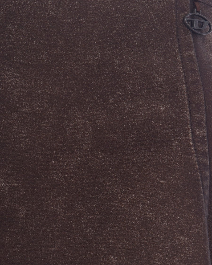 Diesel Chocolate Erina Polyurethane Mini Skirt