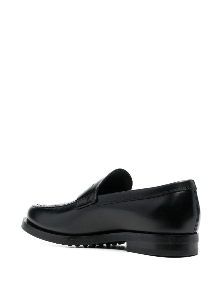 Tod's Black Leather Moccasin