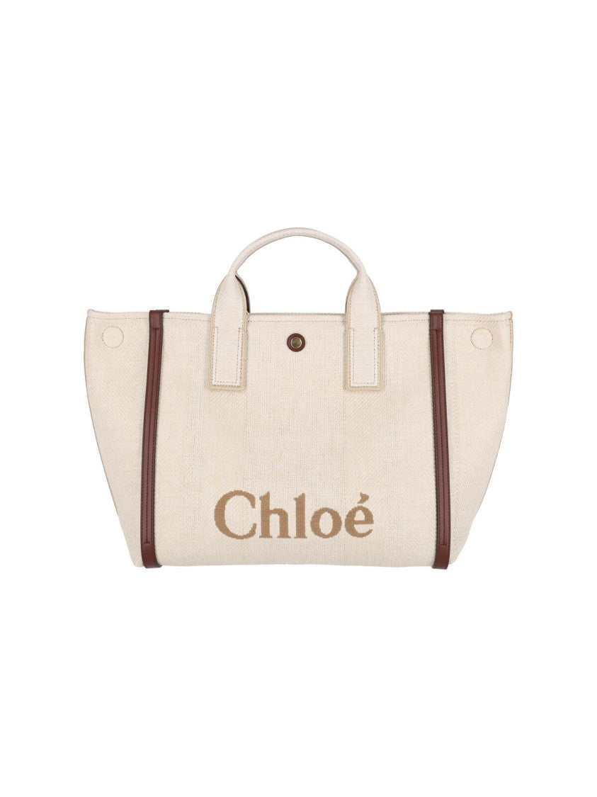 Chloé Structured Tote Bag With Leather Accents