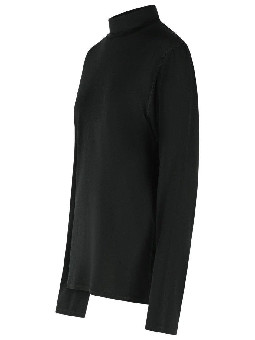 Rier Black Polar High-Neck Virgin Wool Sweater