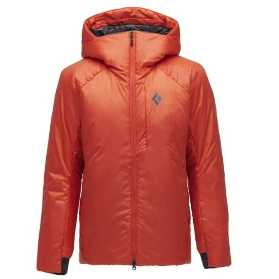 Black Diamond Burnt Orange Padded Jacket With Hood And Adjustable Cuffs